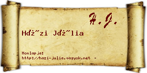 Házi Júlia névjegykártya