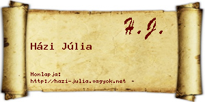 Házi Júlia névjegykártya